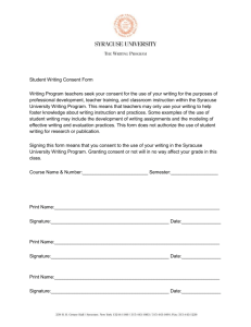 Student Writing Consent Form