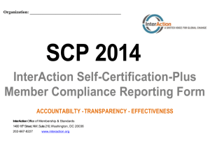 2014 Self –Certification-Plus Compliance Form