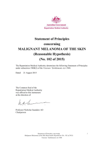 malignant melanoma of the skin - Repatriation Medical Authority