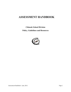 ASSESSMENT MANUAL - Chinook School Division