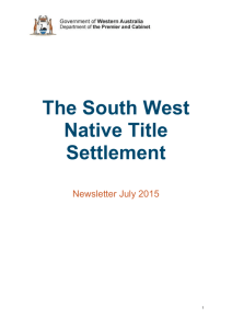 South West Native Title Settlement - Newsletter