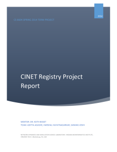 CINET Registry Project Report - VTechWorks