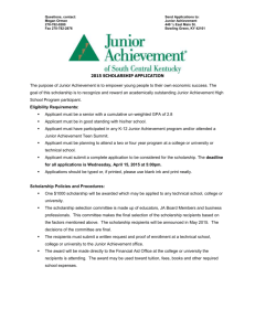 2015 junior achievement scholarship application