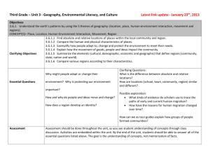 Third Grade – Unit 3 - Geography, Environmental Literacy, and