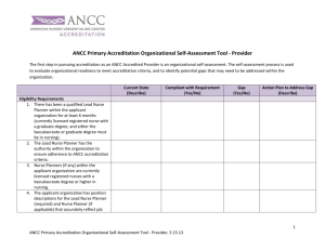 ANCC Primary Accreditation Organizational Self