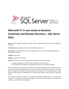 Microsoft IT: A case study on Business Continuity and Disaster
