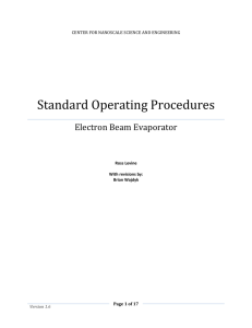 Standard Operating Procedures for Electron Beam Evaporator