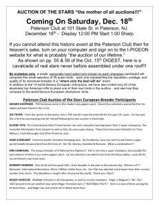 AUCTION OF THE STARS - Paterson Homing Club