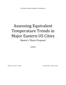 Assessing Equivalent Temperature Trends in Major Eastern US Cities