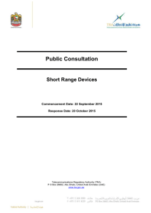 Public Consultation Short Range Devices