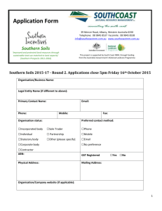 Southern Soils 2015-17 - Round 2. Applications close 5pm Friday
