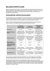 MALARIA PROPHYLAXIS - Ireland Wood Surgery