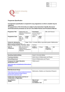 BSc Mathematics and Statistics & Operational Research