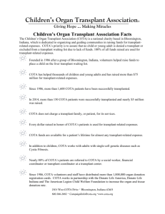 COTA-Facts-PRC-2015 - Children`s Organ Transplant Association