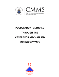 postgraduate studies through the centre for mechanised mining