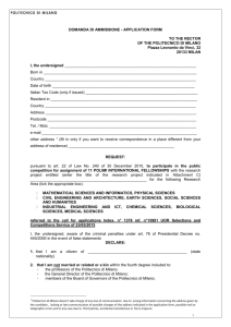 Application Form - Politecnico di Milano