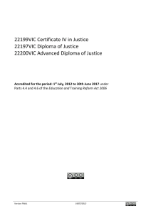 Advanced Diploma of Justice * 22200VIC