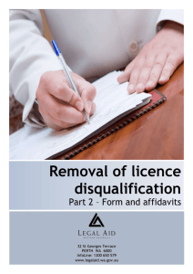 Removal of licence disqualification - Part 2 - Form