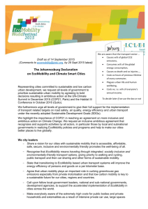 The Johannesburg Declaration on EcoMobility and Climate Smart