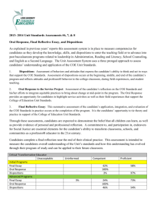 Unit Assessment Report Assessment #6,7&8 2013-2014