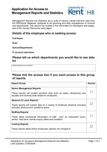 Application for Access to Management Reports