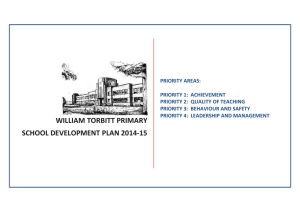 William Torbitt Primary School Development Plan 2014