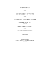 AN EXPOSITION OF THE CONFESSION OF FAITH OF THE