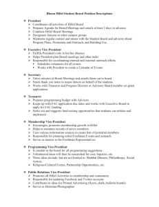 Bloom Hillel Student Board Position Descriptions