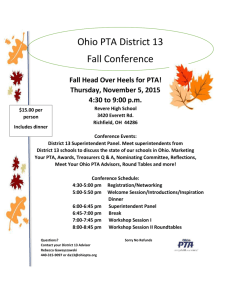 Ohio PTA District 13 Fall Conference Registration Form Thursday