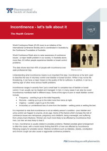 Incontinence – let`s talk about it - Pharmaceutical Society of Australia