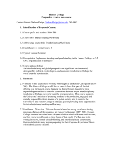 Honors College Proposal to create a new course Contact Person