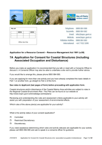 7A Application for Consent for Coastal Structures