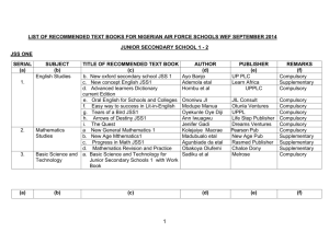 list of recommended text books for nigerian air force schools