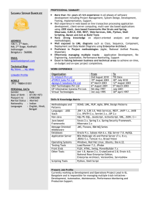 Detailed Resume of S S BANERJEE(Technical Project Lead)