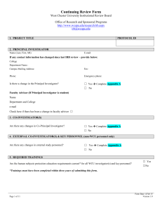 Continuing Review form - West Chester University