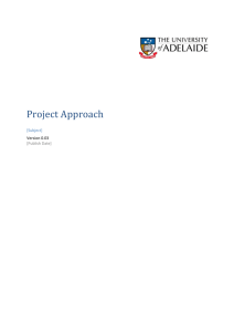 Project Approach - University of Adelaide
