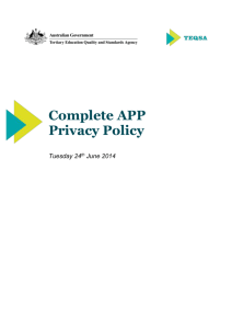 Complete APP Privacy Policy - Tertiary Education Quality Standards
