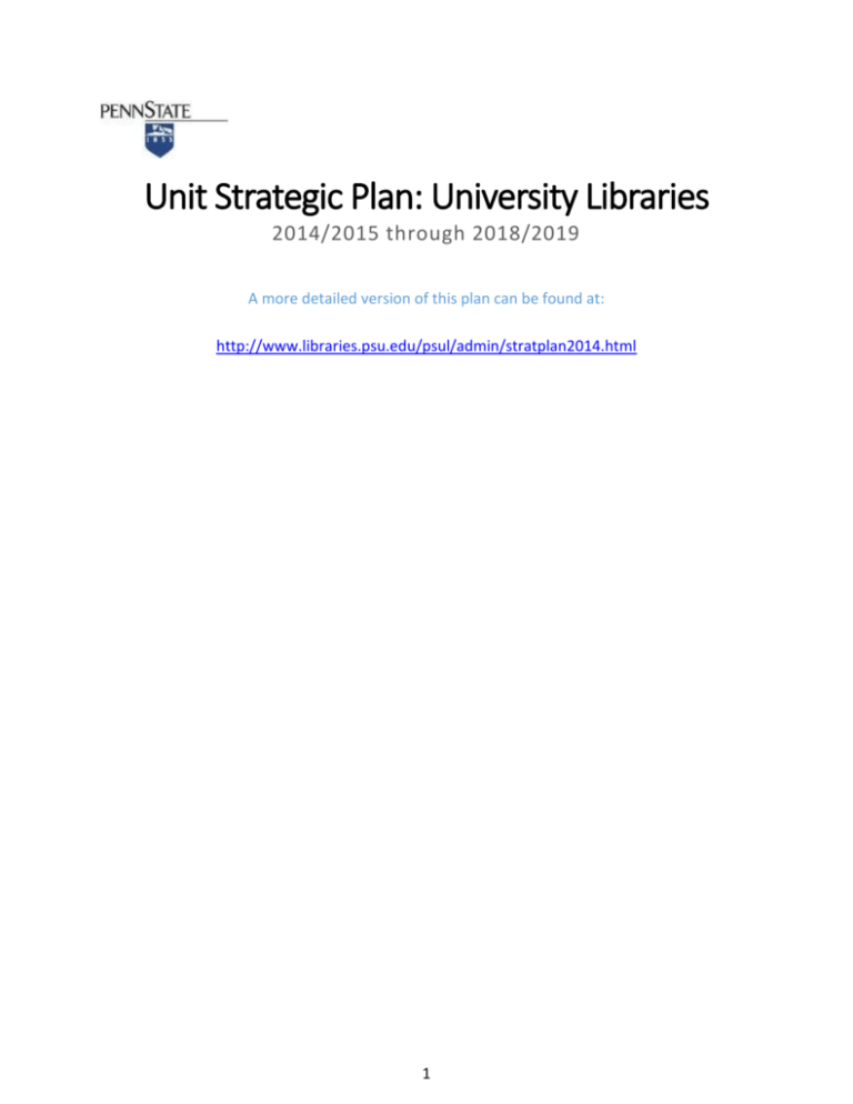 Penn State University Libraries Strategic Plan