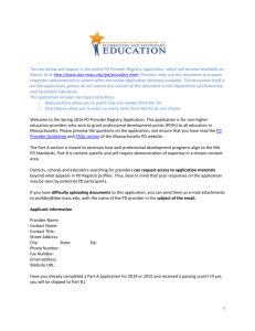 Spring 2016 PD Application - Massachusetts Department of Education