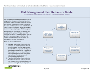 Risk Management User Reference Guide for Higher Level Skills