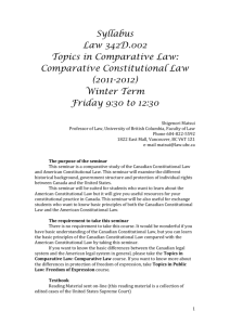 Comparative Constitutional Law - University of British Columbia