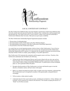 LOCAL CONTESTANT CONTRACT The Miss Northwestern