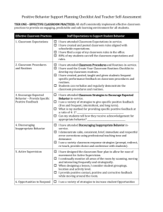 Positive Behavior Support Planning Checklist and