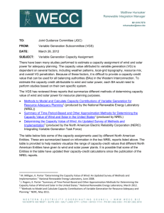 Variable Generation Capacity Assignment