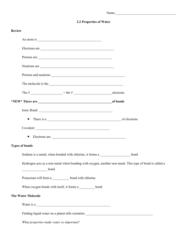 properties-of-water-notes