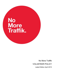 Volunteer Policy - No More Traffik