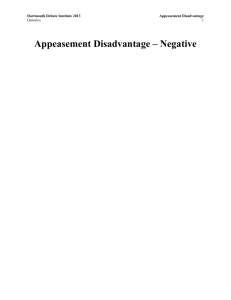 Appeasement Disadvantage – Negative