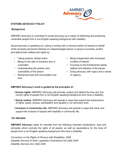 Systems Advocacy Policy (pdf)