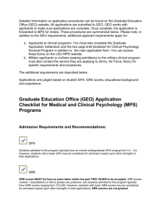 Application Packet Checklist - Uniformed Services University of the