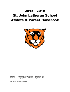 Athlete & Parent Handbook - St John Lutheran Church, Defiance